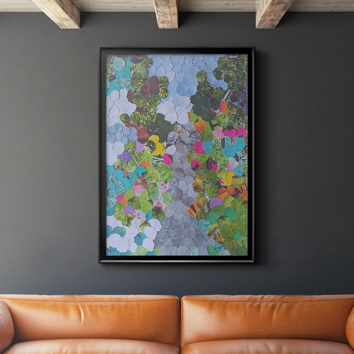 Magenta Garden - Modern Framed Canvas Print