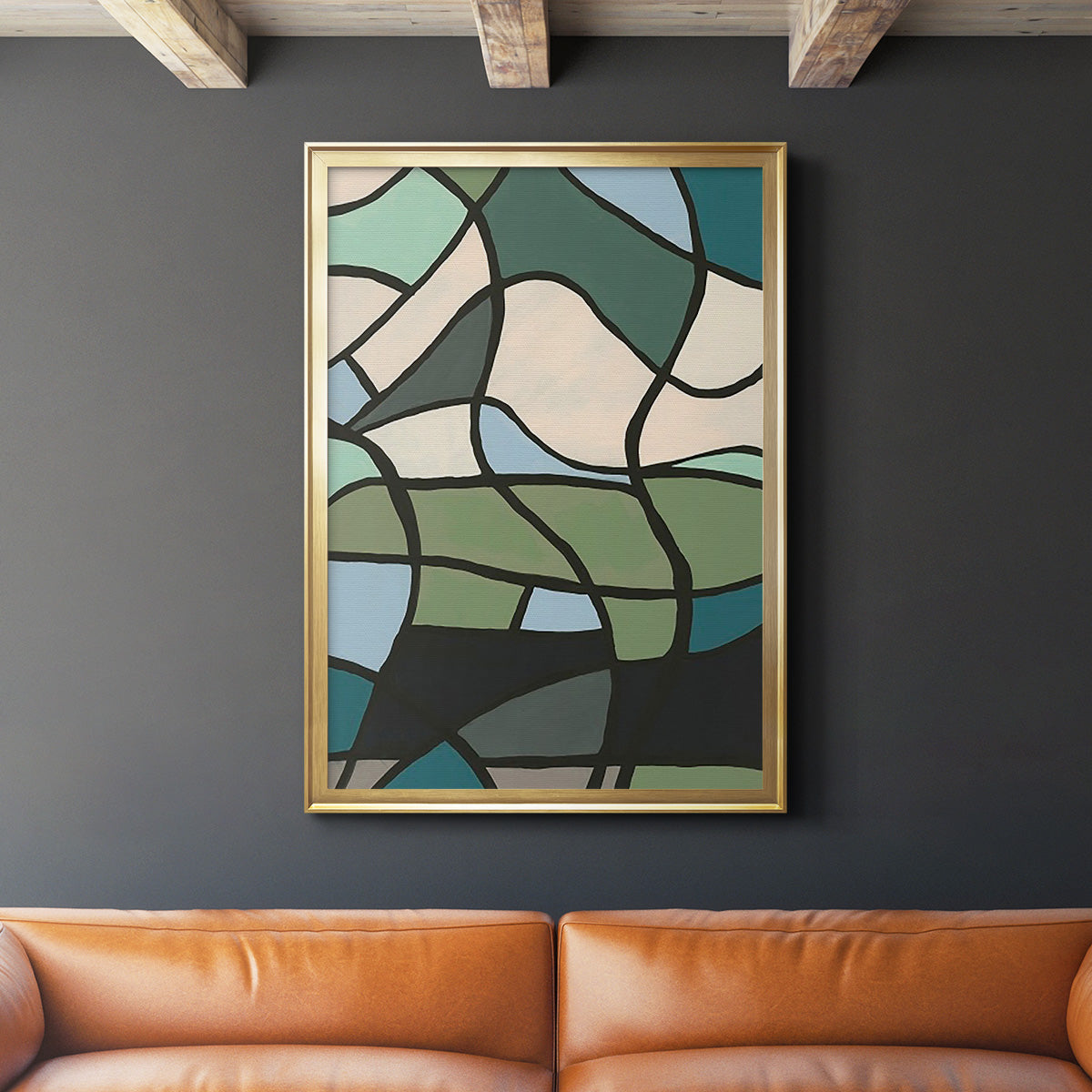 Multicolor Stained Glass II - Modern Framed Canvas Print