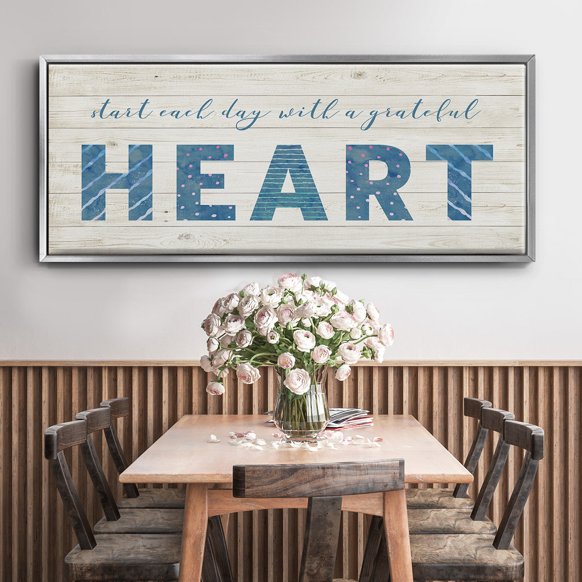 Grateful Heart - Floater Framed Canvas Print