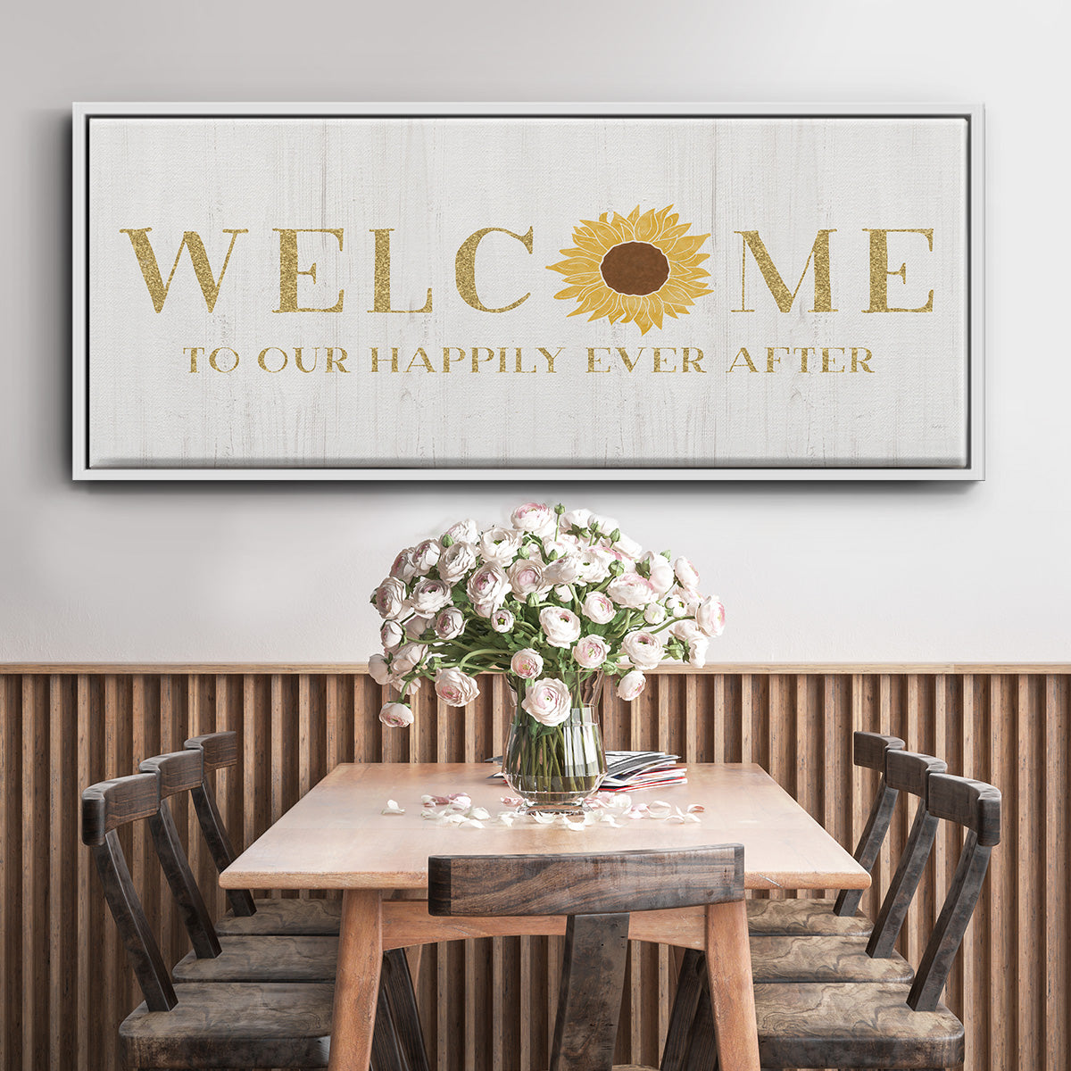 Welcome Happily Ever After - Floater Framed Canvas Print