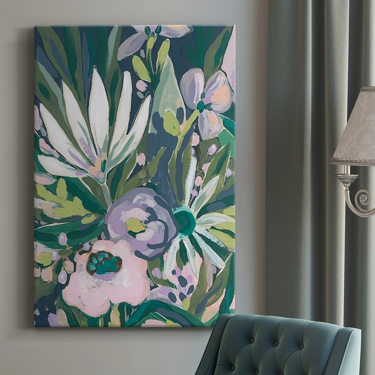 Purple Jungle Garden I Premium Gallery Wrapped Canvas - Ready to Hang