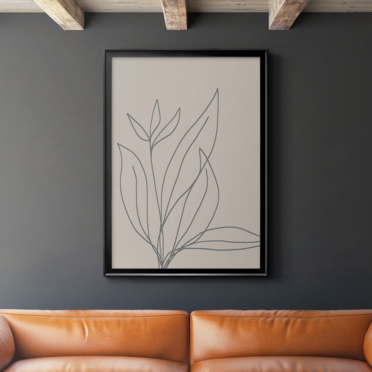 Neutral Lines I - Modern Framed Canvas Print