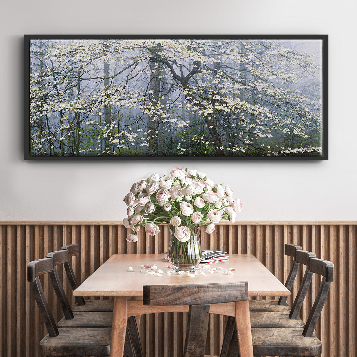 Dogwood Canopy - Floater Framed Canvas Print