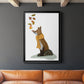 Fox Leaves on Nose - Modern Framed Canvas Print