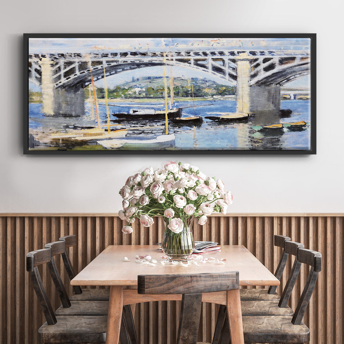 The Bridge Over the Seine, 1874 - Floater Framed Canvas Print