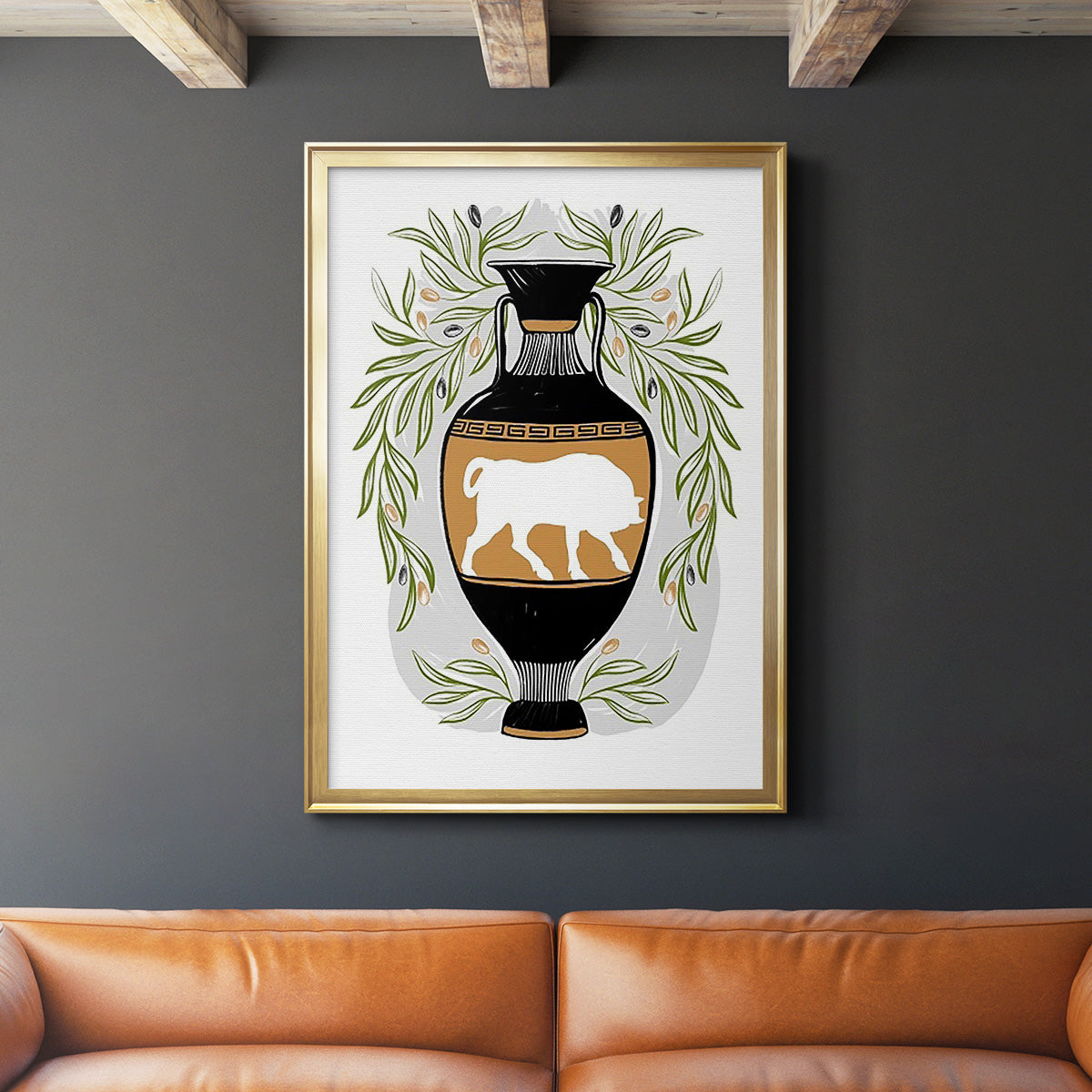 Greek Vases IV - Modern Framed Canvas Print