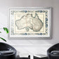 Bordered Map of Australia - Modern Framed Art Print
