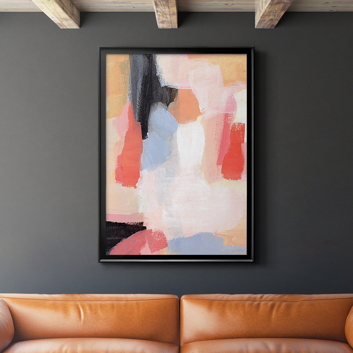 Aerial Scarlet II - Modern Framed Canvas Print