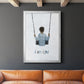 Boy on a Swing - Modern Framed Canvas Print