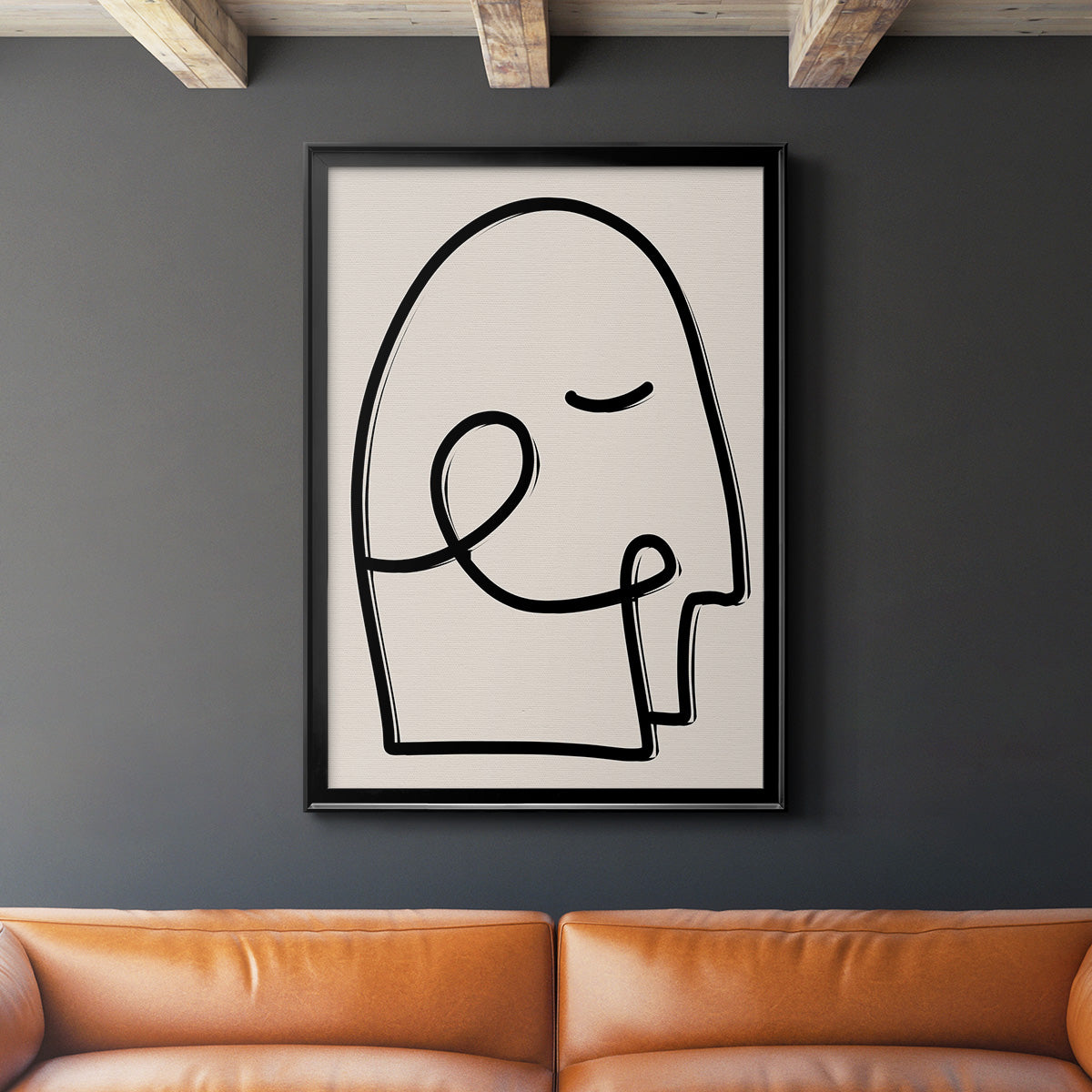 Face It I - Modern Framed Canvas Print