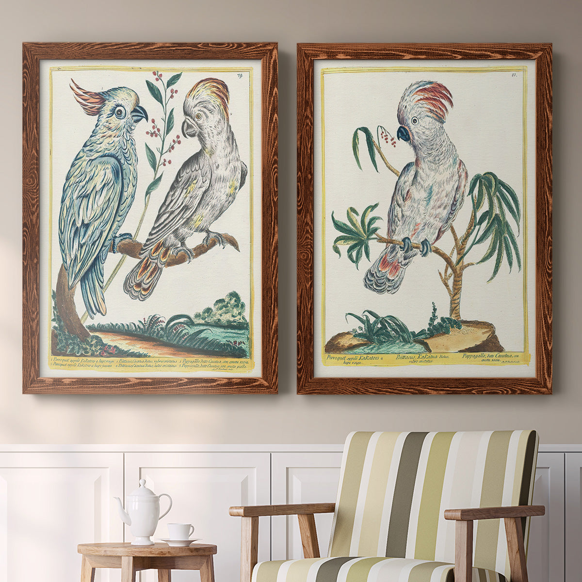 Pastel Birds I - Premium Framed Canvas 2 Piece Set - Ready to Hang