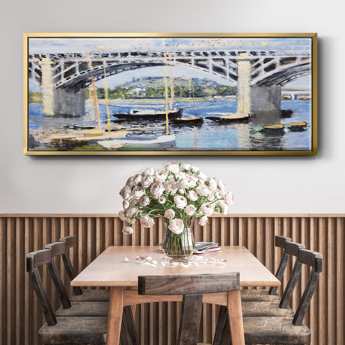 The Bridge Over the Seine, 1874 - Floater Framed Canvas Print