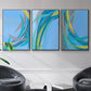 Circulating Flow I - Framed Premium Gallery Wrapped Canvas L Frame 3 Piece Set - Ready to Hang