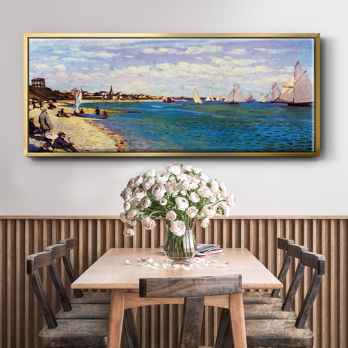 Regatta at Sainte Adresse - Floater Framed Canvas Print