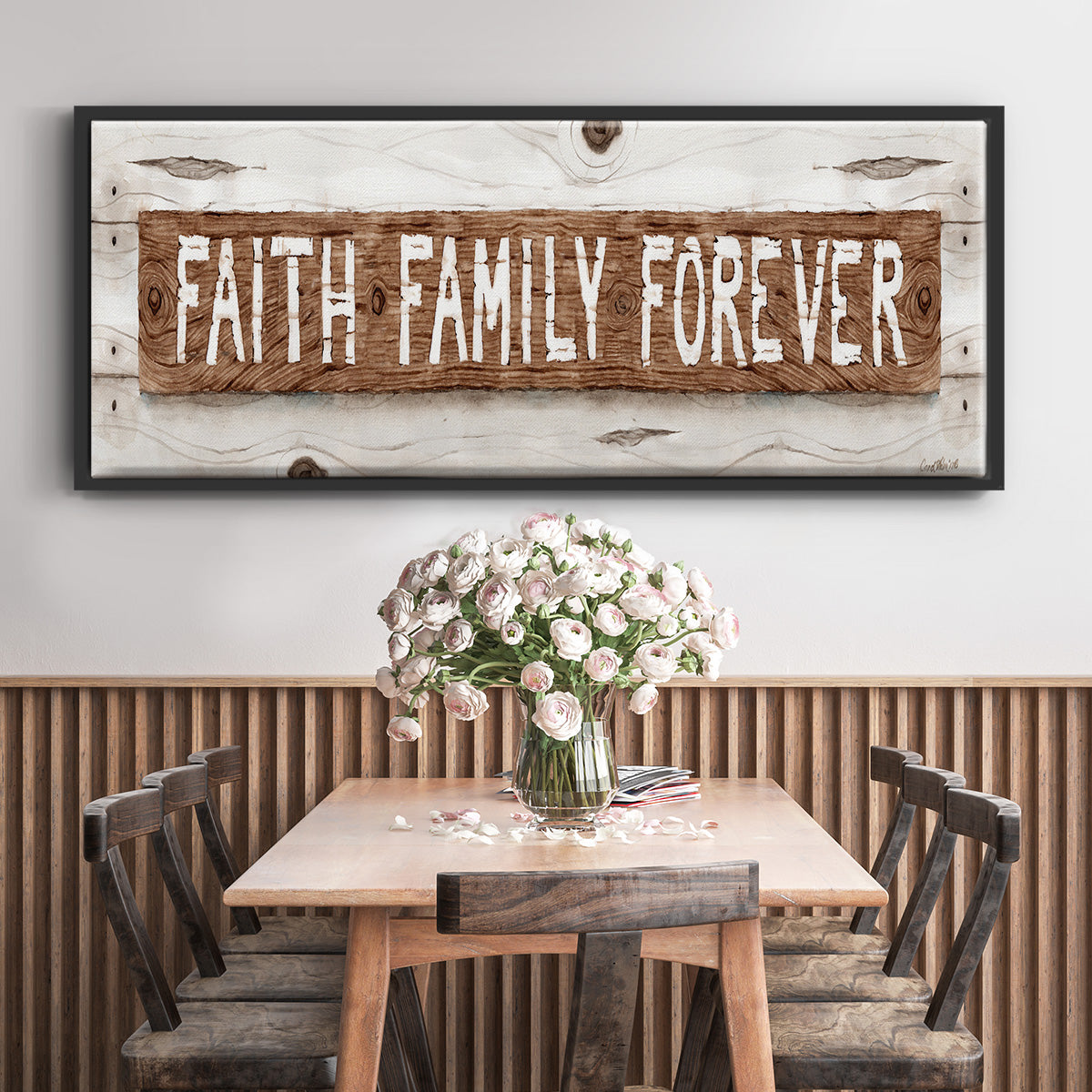 Faith Family Forever - Floater Framed Canvas Print
