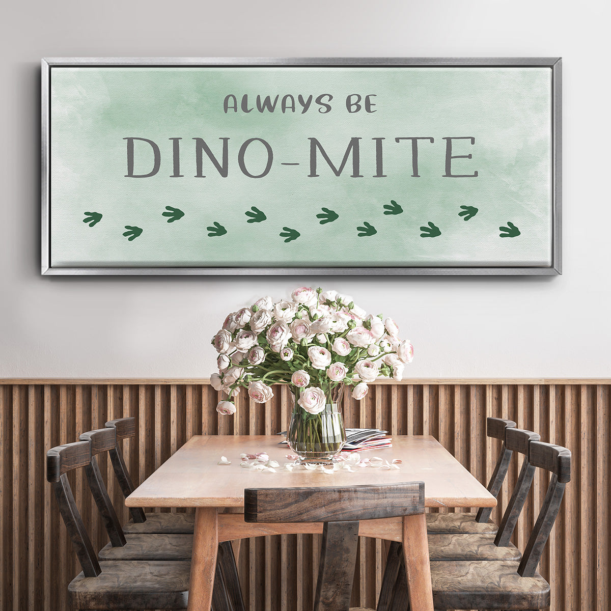 Dinomite - Floater Framed Canvas Print