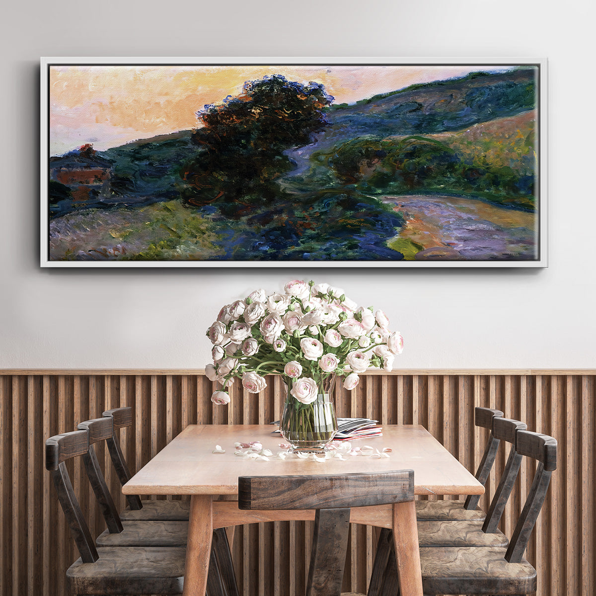Sunset at Giverny, 1886 - Floater Framed Canvas Print