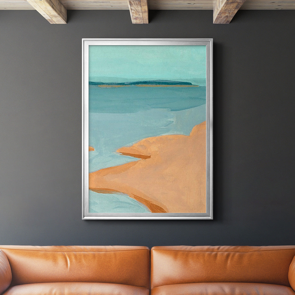 Out on the Sandbar III - Modern Framed Canvas Print