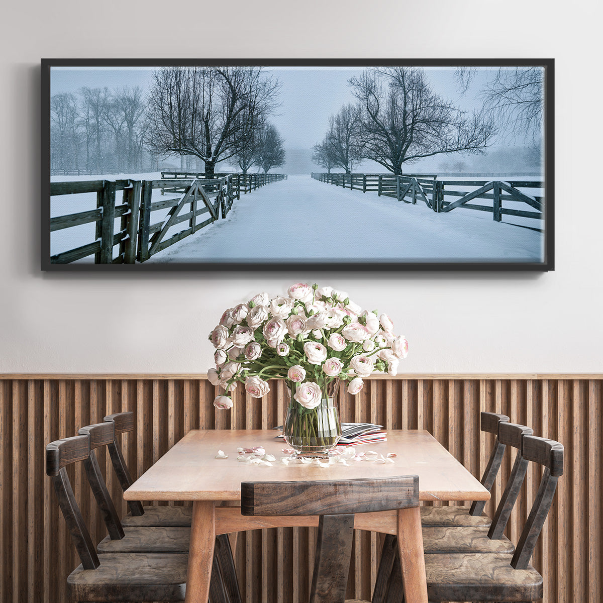 Snowy Road II - Floater Framed Canvas Print