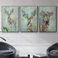 Fantastic Florals Cow - Framed Premium Gallery Wrapped Canvas L Frame 3 Piece Set - Ready to Hang