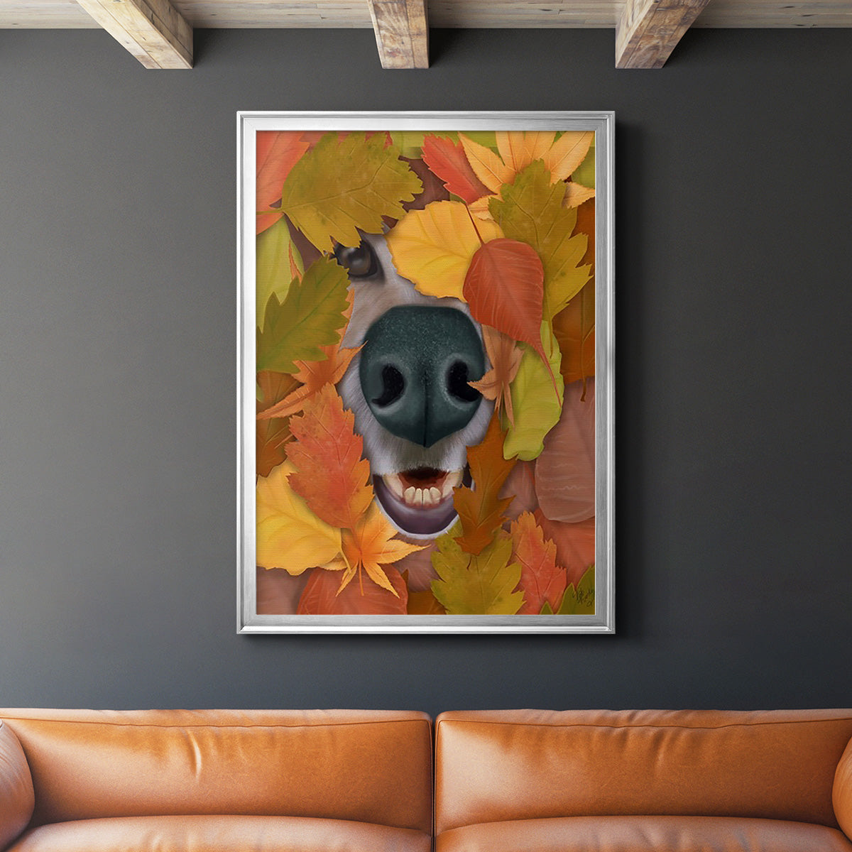 Sniffing Out Autumn - Modern Framed Canvas Print