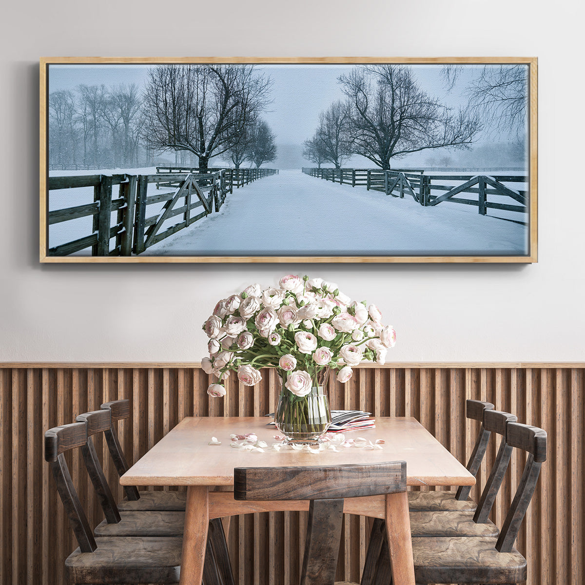 Snowy Road II - Floater Framed Canvas Print