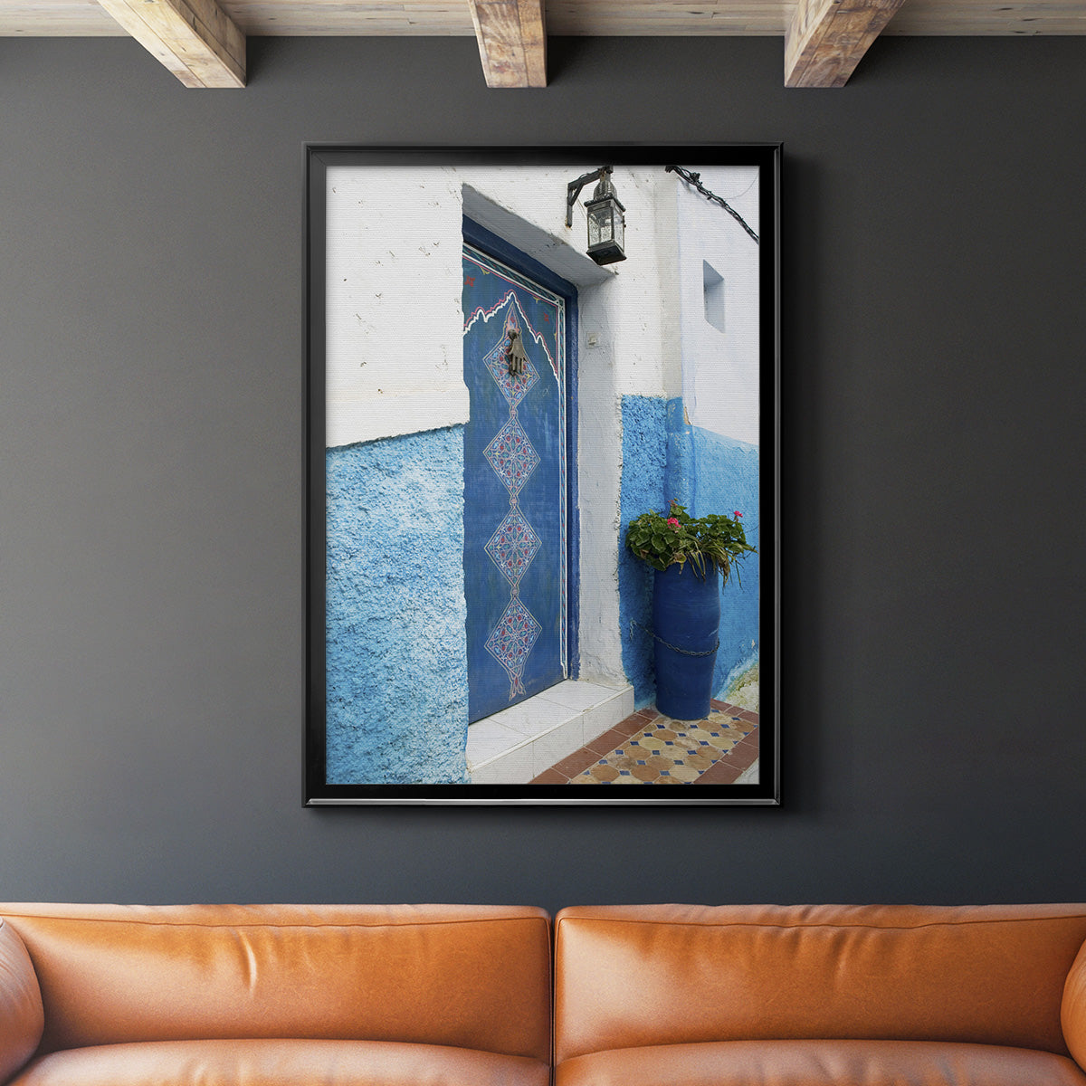 Morocco Door - Modern Framed Canvas Print