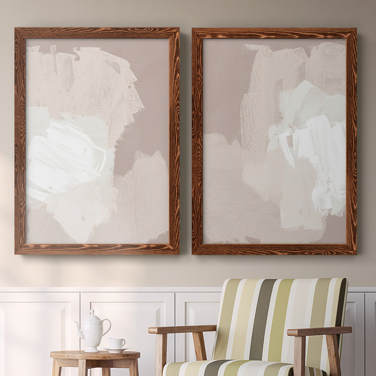 Cloud Slate I - Barnwood Framed Canvas Set