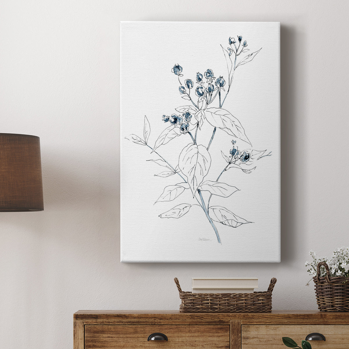 Indigo Sketch I - Canvas Art Print