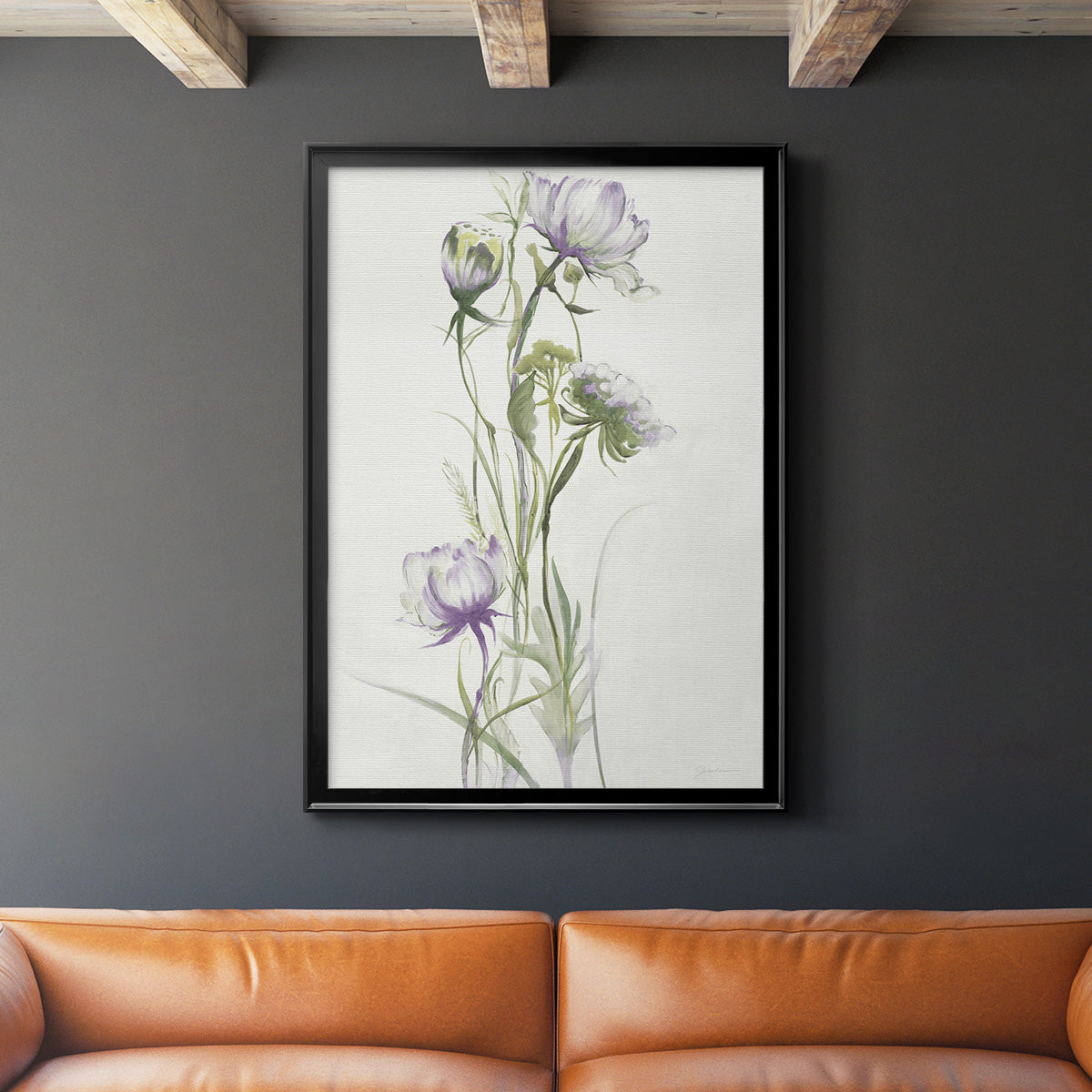 Late Summer Wildflowers I - Modern Framed Canvas Print