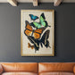 Collaged Butterflies I - Modern Framed Canvas Print