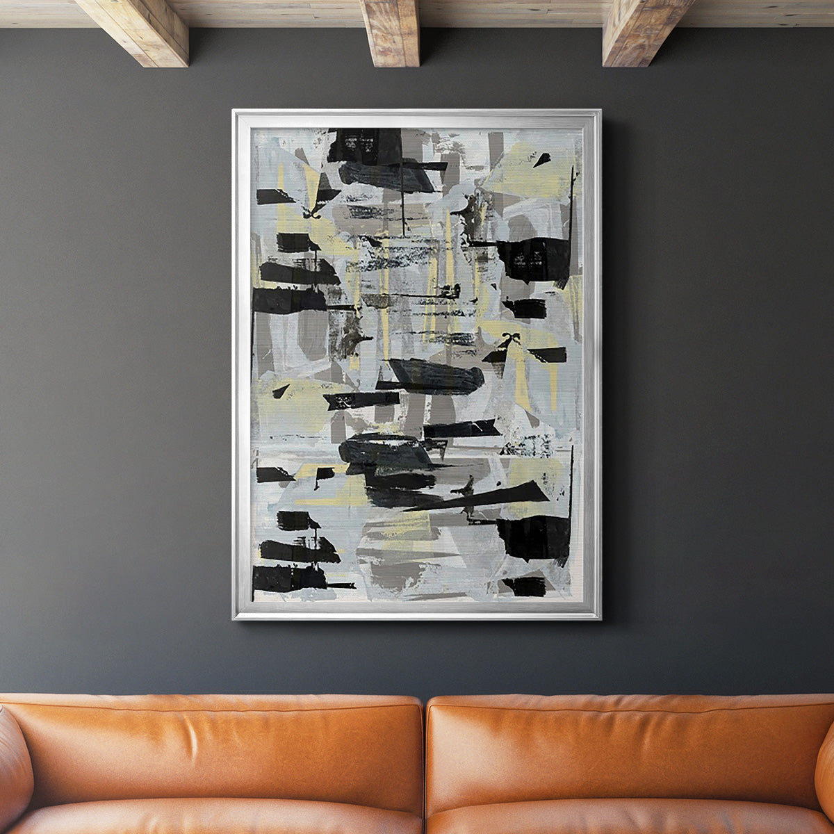 Tiles & Texture Abstract Angles III - Modern Framed Canvas Print