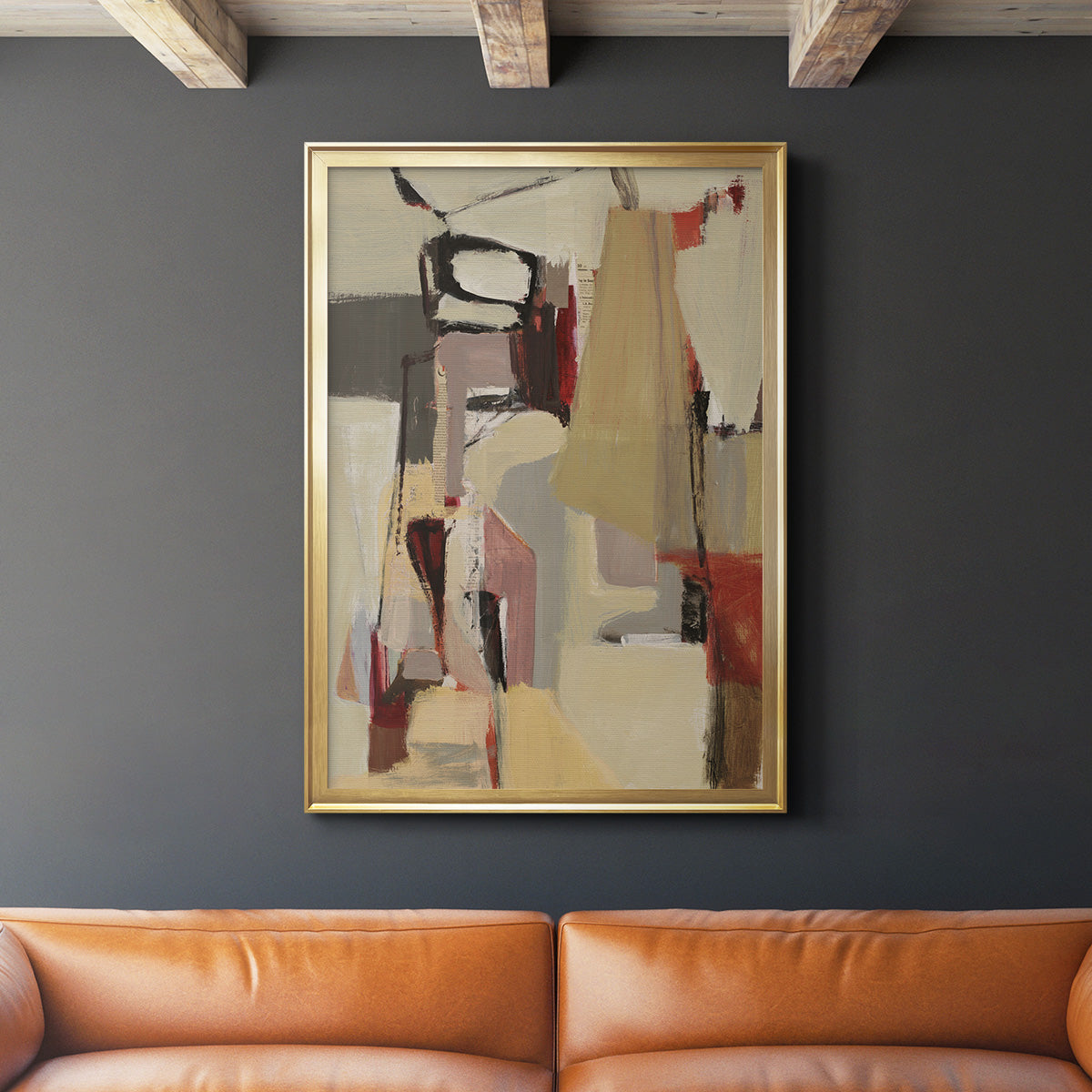 Peaches - Modern Framed Canvas Print