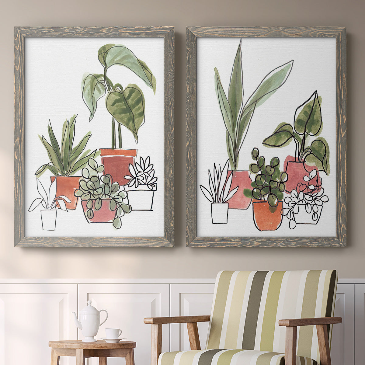 Home Grown I - Premium Framed Canvas 2 Piece Set - Ready to Hang