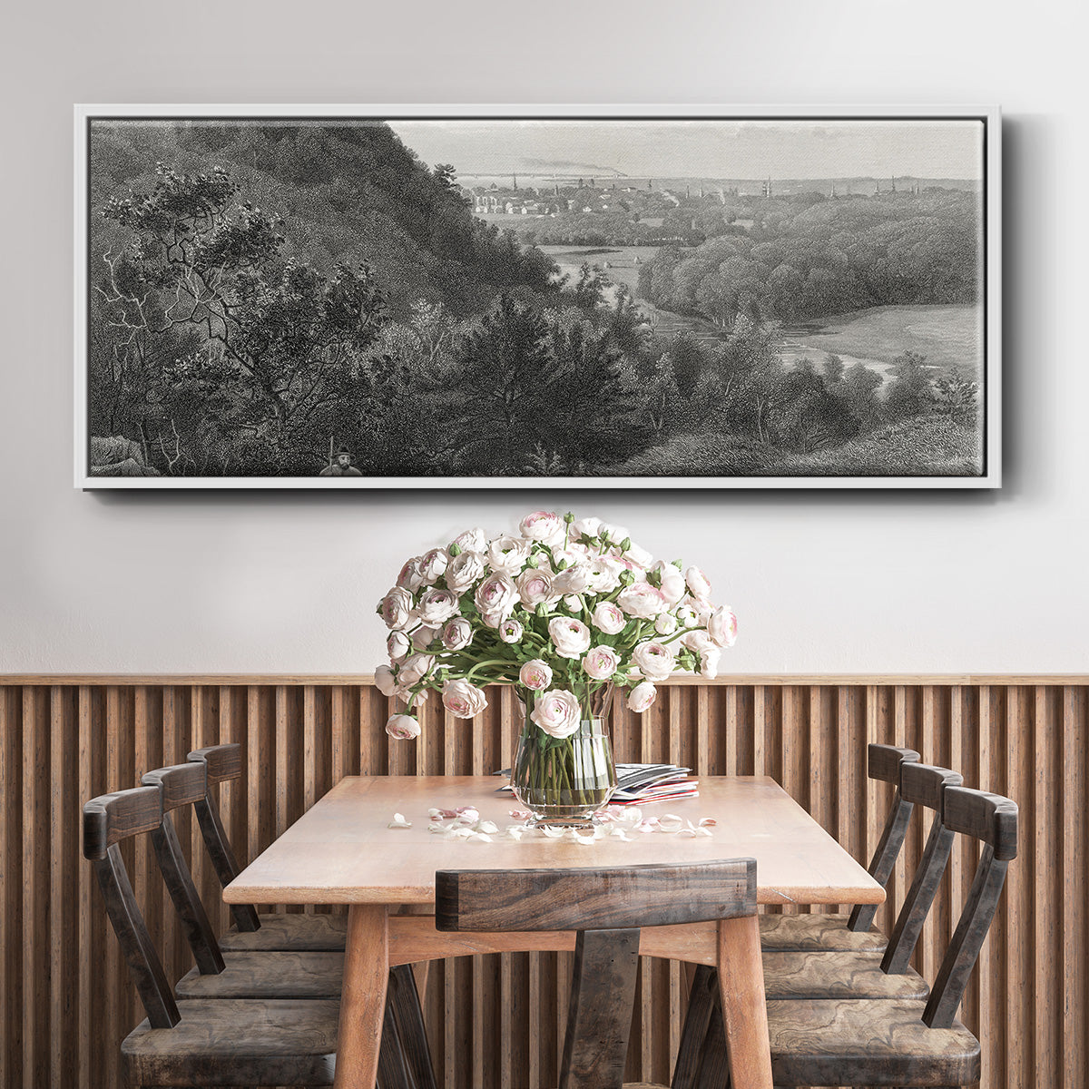 East Rock, New Haven - Floater Framed Canvas Print
