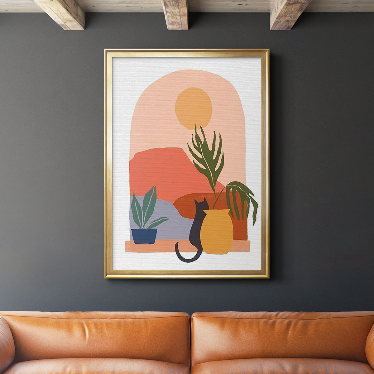 Paper Scene I - Modern Framed Canvas Print