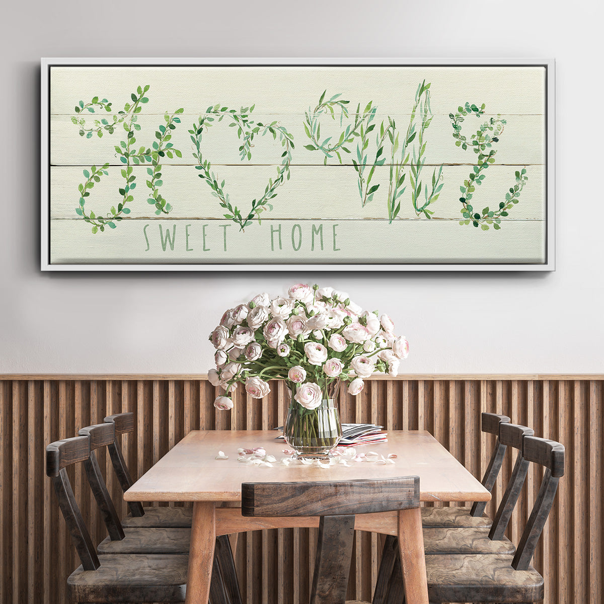 Shiplap Vines Home - Floater Framed Canvas Print