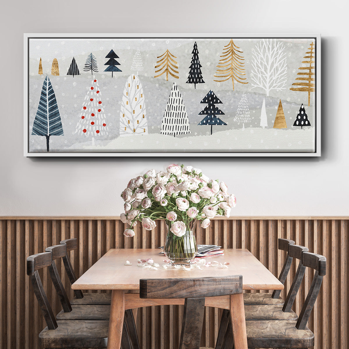 Christmas Chalet Collection D - Floater Framed Canvas Print