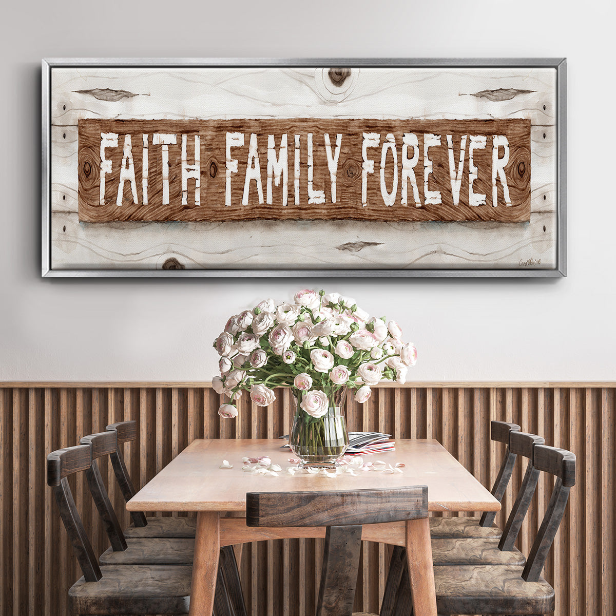 Faith Family Forever - Floater Framed Canvas Print