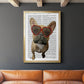 French Bulldog and Heart Glasses - Modern Framed Canvas Print