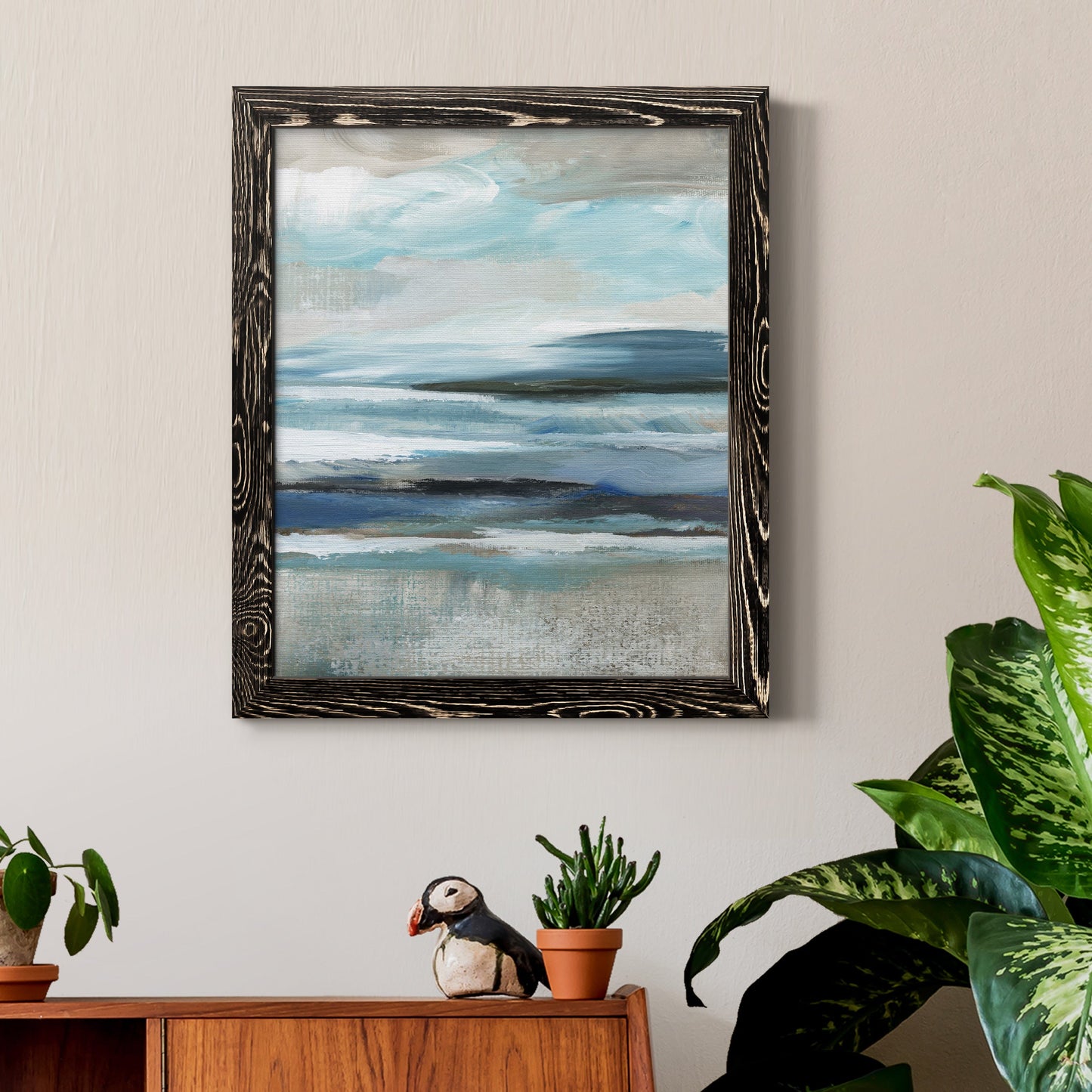 Distant Drama II - Barnwood Framed Canvas Print