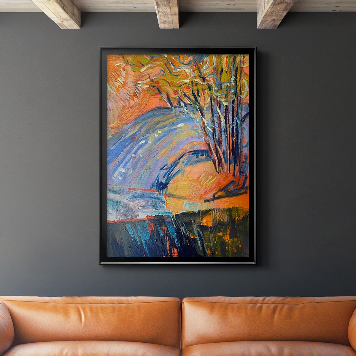 Cadmium Winter Solstice III - Modern Framed Canvas Print