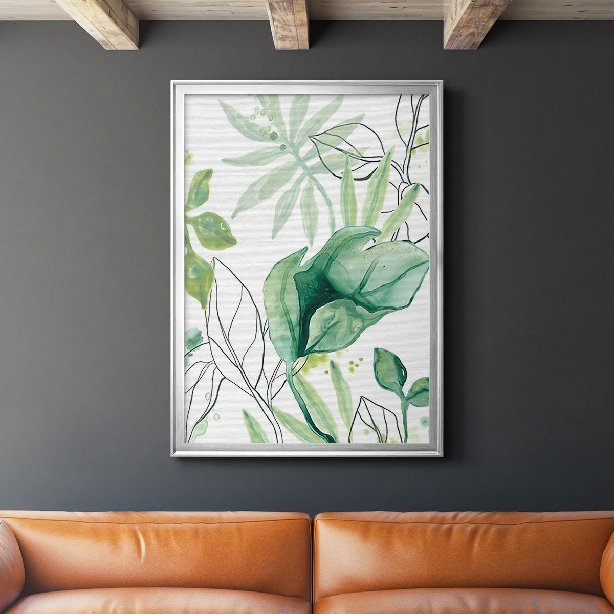 Tropical Palm Chorus II - Modern Framed Canvas Print