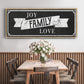Joy Family Love - Floater Framed Canvas Print