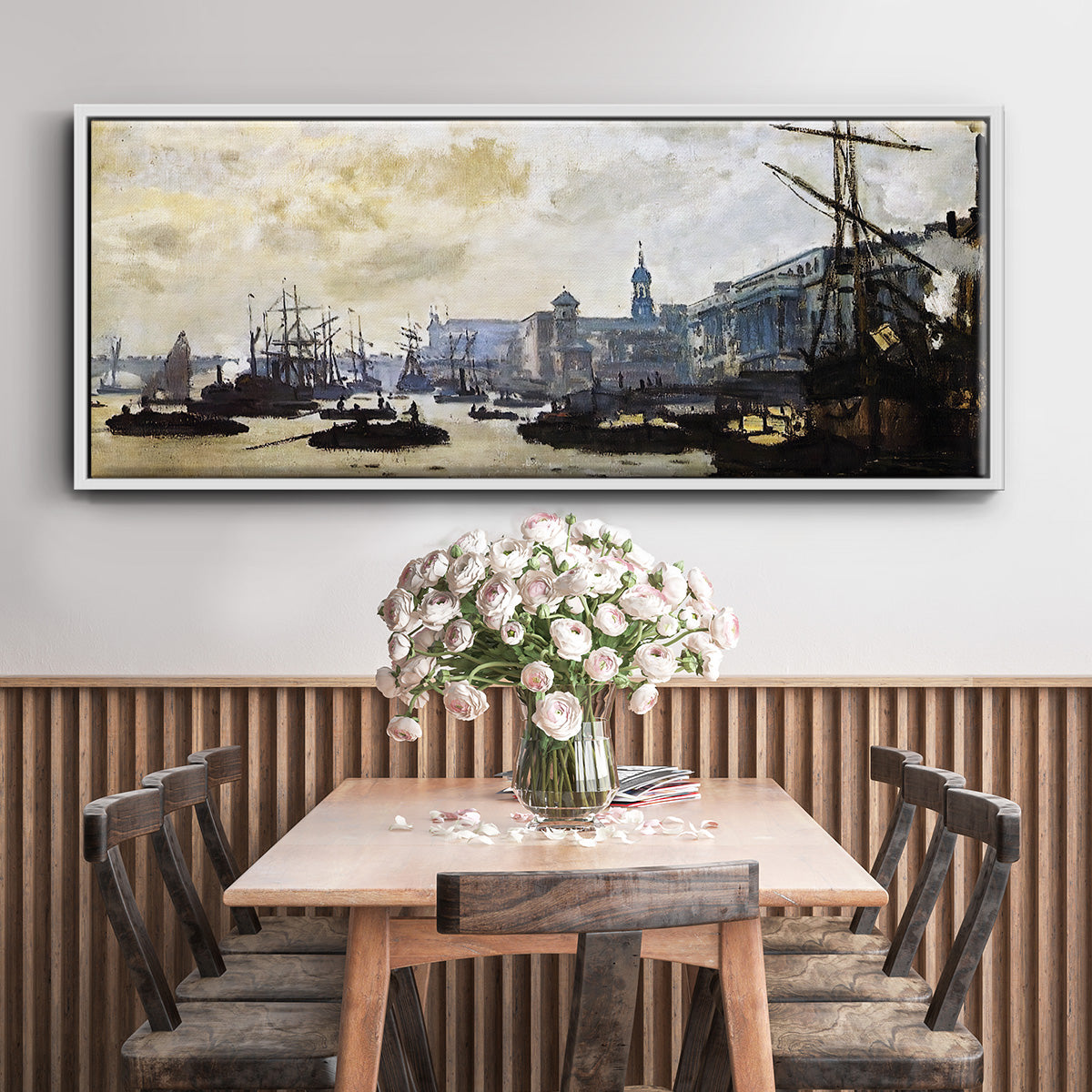 The Port of London, 1871 - Floater Framed Canvas Print