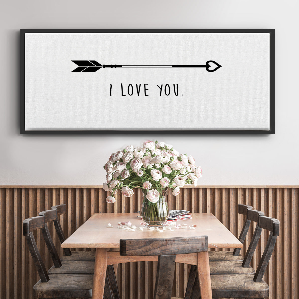 Love Arrow I - Floater Framed Canvas Print