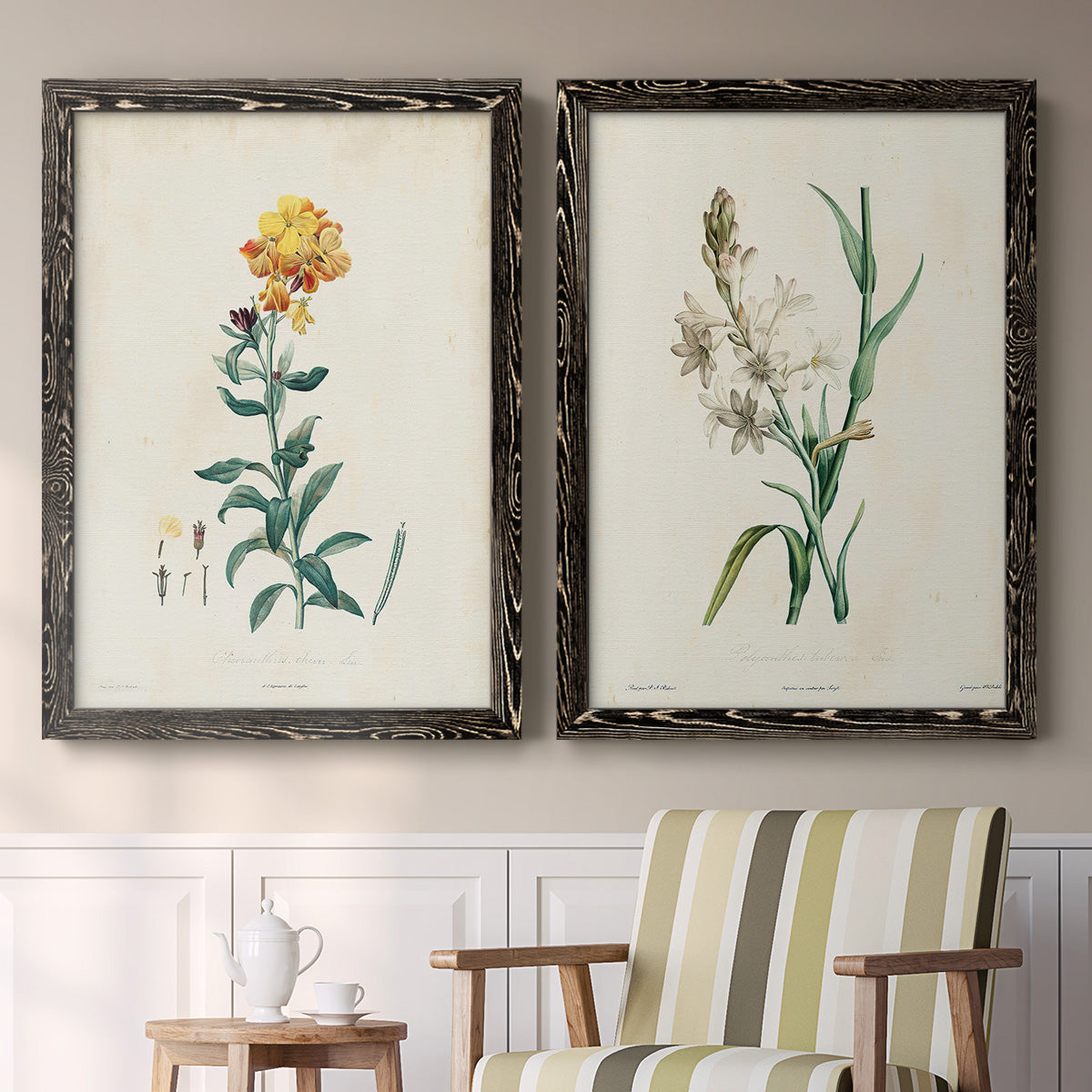 Traditional Botanical III - Premium Framed Canvas 2 Piece Set - Ready to Hang