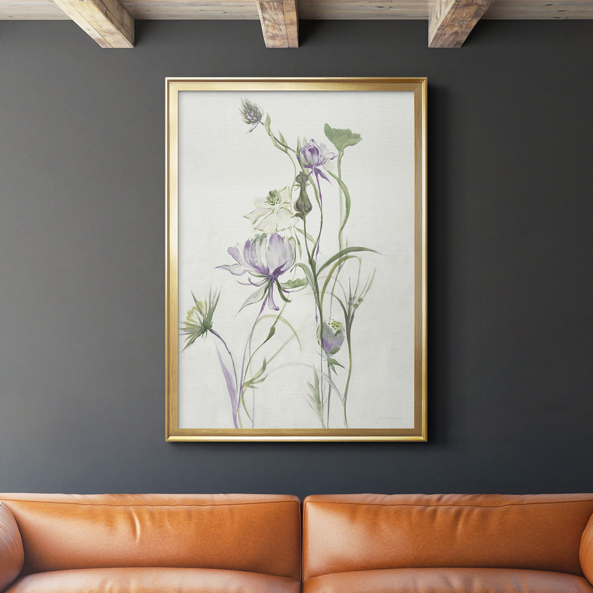 Late Summer Wildflowers II - Modern Framed Canvas Print