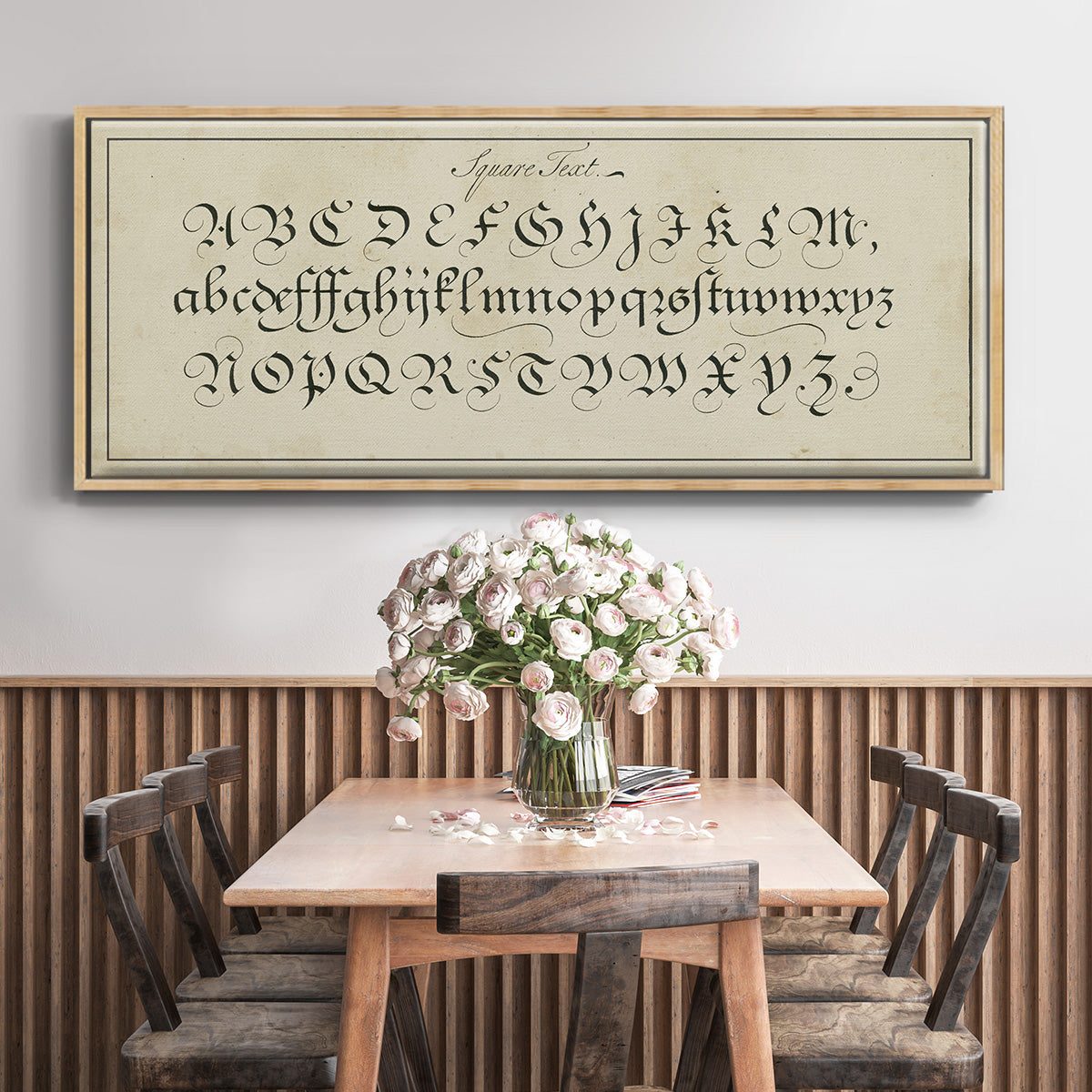 Manuscript Sampler III - Floater Framed Canvas Print