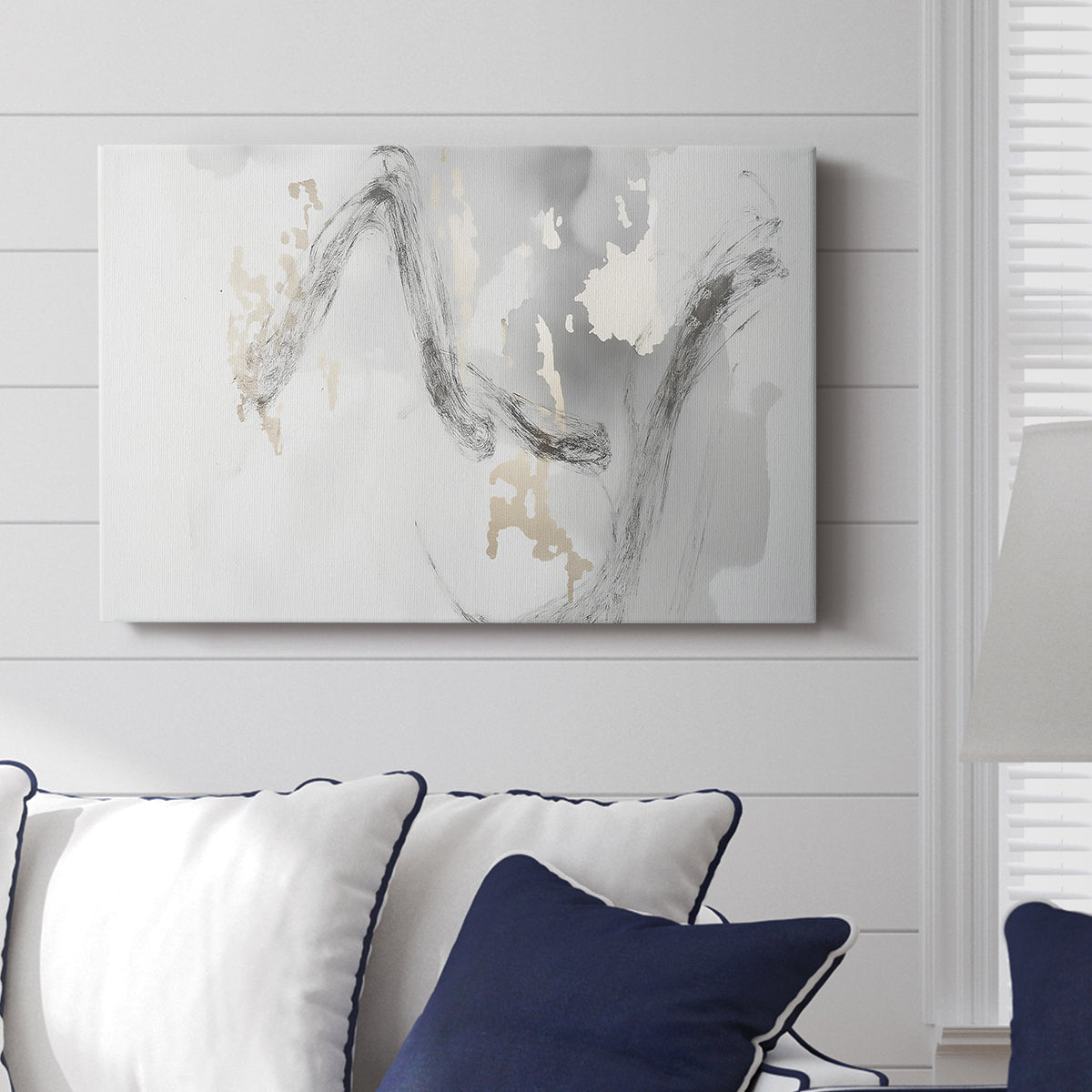 Grey Brushstrokes CXVII - Canvas Art Print